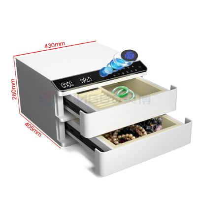 China Dual Alarm Double Layers Solid Steel Jewelry Safe Box For Security for sale