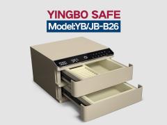 YB-JS-solid steel jewelry safe box cream double