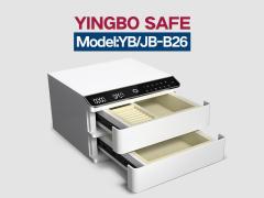 YB-JS-solid steel jewelry safe box white double