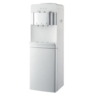 China Vertical hot and cold water dispenser with three push buttons water dispenser with refrigerator for sale