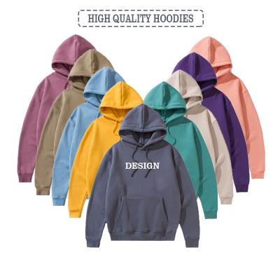 China Custom high quality oversized hoodie men's 100% cotton plain embroidery printing logo heavy pullover hoodies Anti-wrinkle for sale