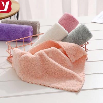 China 30cmx 30cm Microfiber Fleece QUICK DRY Cleaning Coral Towel For Kitchen Hand Towel for sale