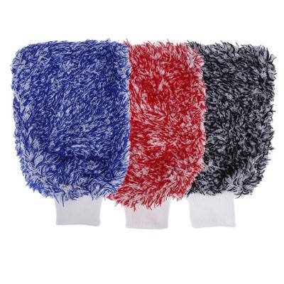 China Soft And Fluffy Car Wash Glove Coral Mitt Soft Anti-Scratch For Car for sale