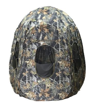 China Fiberglass Hexagon Hunting Tent Portable Hunting Shade Noise Up 3-4 People Camouflage Ground Blind Weather Resistant for sale