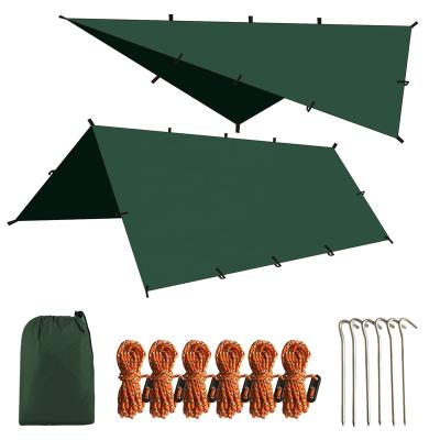 China Diagonal Tying Type Wudlindy Camping Tarp, 10x10ft Ultralight Waterproof Rain Fly Shelter, Easy To Set Up Tarp Camping Tent, Perfect For The Back for sale