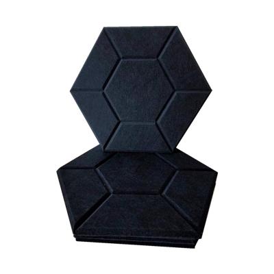 China Modern RTS Polyester Sound Barrier Wall Panel Acoustic Moisture Proof Hexagon For Decoration for sale