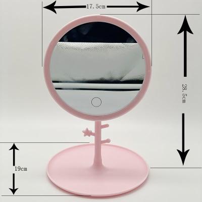 China Hot sale led portable beauty touch screen makeup desk mirror with led light smart flat mirror with best quality. JM-0001 for sale