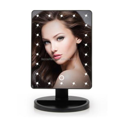 China 2022 New Foldable LED Desktop Mirror Lights Makeup Mirror for sale