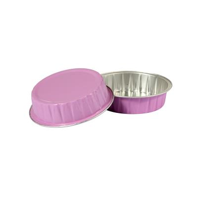 China China Suppliers 80ML Small Round Aluminum Foil Microwavable Container With Plastic Lid for sale