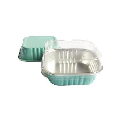 China Food Grade Environmental Aluminum Baking Cups 125ml With Lid Disposable Colorful Aluminum 125ml Containers Dessert Cupcake Cup for sale