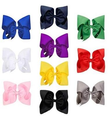 China European and American Style 8 Inch Large Grosgrain Ribbon Hair Hangers Multicolor Hair Clips With Clips Girls Customized Hair Accessories for sale