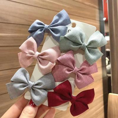 China 5Pcs/Set Children Baby Hair Clip Bows Baby Sweet Colorful Candy Colors Hair Clips Hair Bow for sale