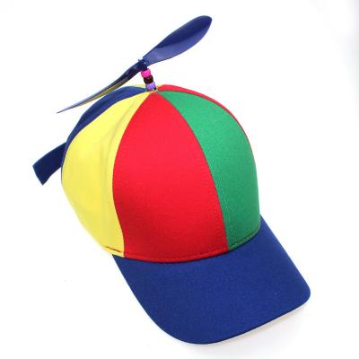 China breathable & 2022 newest creative waterproof detachable parent child dad hat kids rainbow baseball hat propellant sports hat for kids for sale