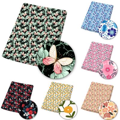 China Blackout 145cm Fashion Plant Print Cute Flower Cartoon Textile Polyester Home Dress For For Making Bags Cloth Flora Cotton Fabric for sale