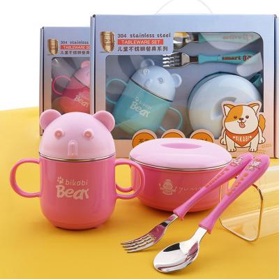 China Viable Gift 304 Stainless Steel Kids Soup Bowl Insulated Plastic Binaural Bowl For Kids for sale