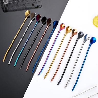 China Wholesale SS18/8 Stainless Steel Viable Straw High Quality Spoon Drinking Straw for sale