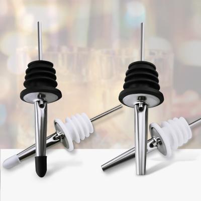 China Viable Hot Selling Wine Pourer Stainless Steel Liquor Cocktail Dispenser Wine Bottle Stopper With Cap Bar Accessories for sale