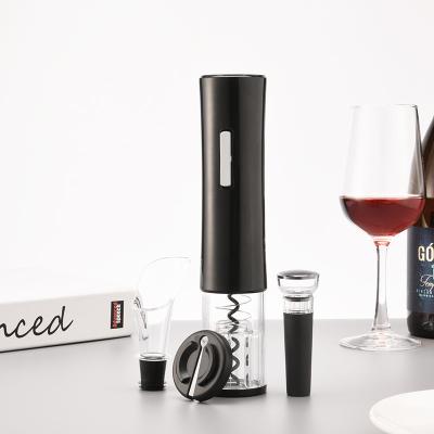 China New Electric Wine Opener Automatic Stocked Bottle Corkscrew Opener With Aluminum Cutter Battery Wine Opener Gift Set for sale