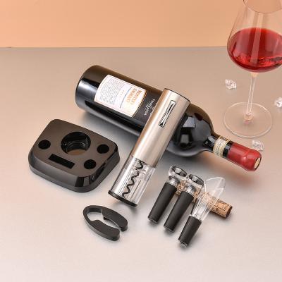 China Premium Automatic Electric Stocked Stainless Steel Wine Opener Set Rechargeable Corkscrew Bottle Opener for sale