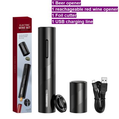 China 2022 Corkscrew Set NEW Battery Stocked Gift Set Electric Bottle Wine Opener Corkscrew With Accessory Parts for sale