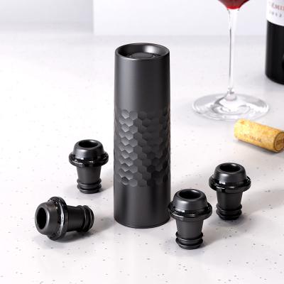 China Viable New Hot Sale Amazon Password Combination Lock Vacuum Plastic Wine Bottle Cap For Bar Club With 4 Wine Bottle Caps for sale