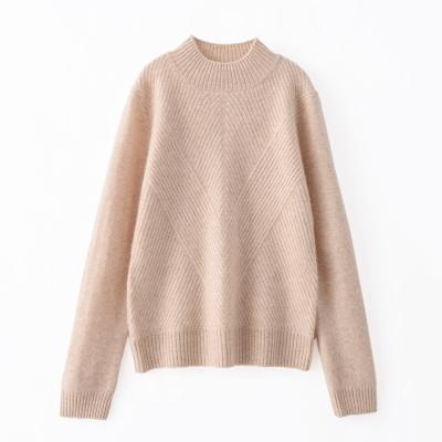 China Anti-wrinkle 2023 new thick pullover sweater shows thin vertical knit undershirt women's half-turtleneck for sale