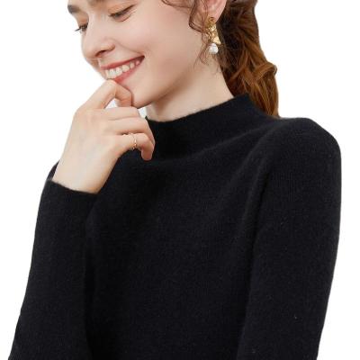 China Anti-wrinkle 2023 women's wool needle seamless half turtleneck cardigan long sleeve slim sweater for sale