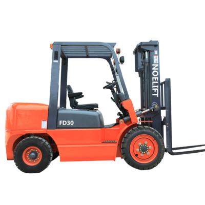 China Hardful Hotels Cheap Price Tires 3 Step Mast Outdoor Diesel Forklift for sale