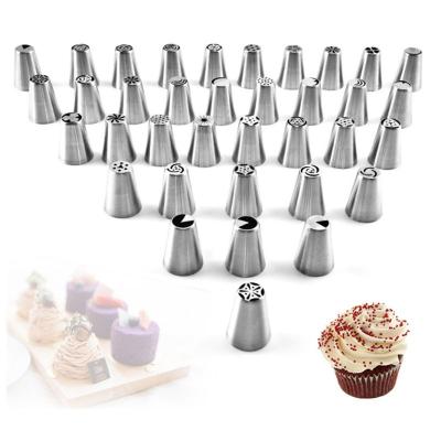 China Lixsun Sales Stainless Steel Cake Nozzle Tips Viable Hot Russian Icing Piping Set for sale