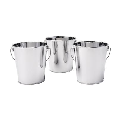 China Sustainable Metal Stainless Steel Ice Bucket, Mini French Fries Bucket With Carry Handle for sale