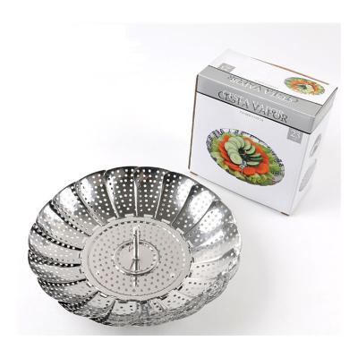 China Sustainable Lixsun 9inch Stainless Steel Steamer Basket For Food Steamer With Foldable Design for sale