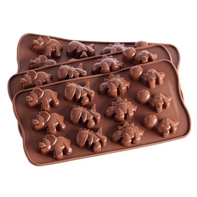 China Viable 12 Cavity Silicone Ice Cube Mold For Silicone Dinosaur Chocolate Mold for sale