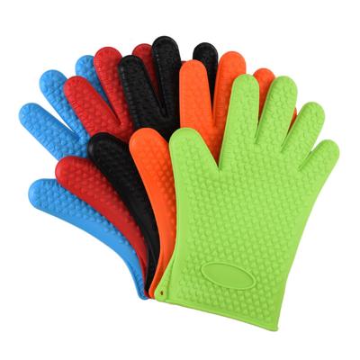 China Fancy Heat Resistant Grill Oven Gloves, Microwave Oven Use Silicone Hand Gloves Silicone Rubber BBQ for sale