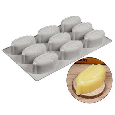 China Lixsun 9 Cavity Viable 8*4.5cm Food Grade Corn And Corn Form Handmade Silicone Soap Mold For Soape Making for sale