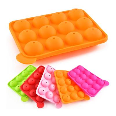 China Lixsun Sustainable Food Grade 12 Cavity Cake Pop Silicon Mold Maker For Silicone Bakeware for sale