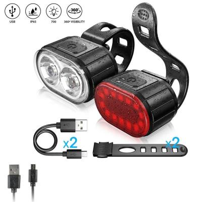 China ABS Bike Lights Light Bicycle Set Night Riding, Bike Lamp Led Headlight Lighting Powerful Light Front Rear MTB Fiets Onderdelen for sale