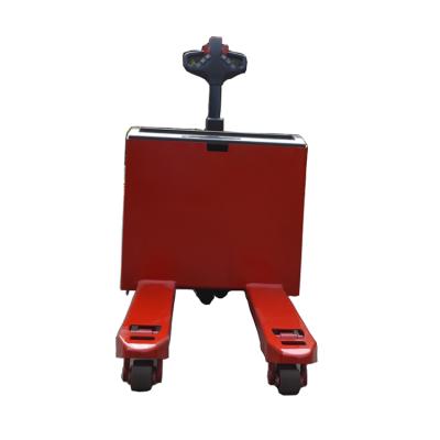 China Building Material Shops Semi Electric Stacker Truck Pallet Stacker Electric Stacking Forklift Walking Type for sale