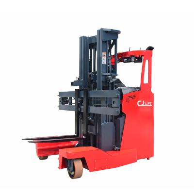 China Construction Material Stores 4ton Factory Manufacture Electric Side Loader 4 Way Reach Forklift For Long Material for sale