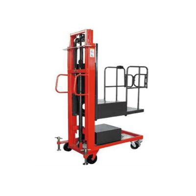 China Building Material Shops 0.3 Ton Semi Electric Pallet Stacker Order Picker Forklift Price China for sale