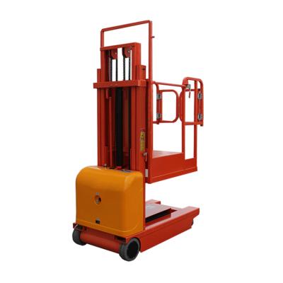 China Building Material Shops 300kg Electric Order Picker 0.3ton Full Order Picker With 3000mm Lifting Height for sale