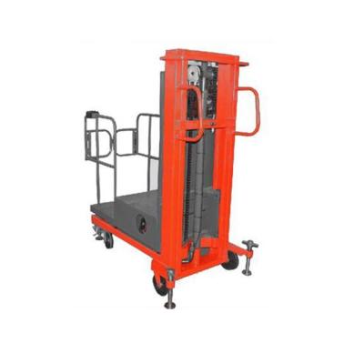 China Construction Material Shops Load Lifter 300kg Order Picker Semi Electric Forklift for sale