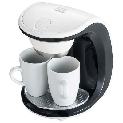 China Easy to use Home appliance 300ml 450w white color drip coffee maker with 2 white ceramic cup for sale