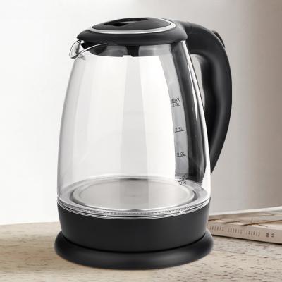 China 360 Degree Rotational Base Low Moq Modern Electric Kettle Glass Electric Water Glass Kettles For Office Home Hotel for sale