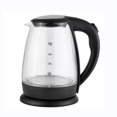 China 360 Degree Rotational Base Hotel Commercial Household 1.8L Glass Kettles Wholesale 220V Electric Glass Kettle With Scale for sale