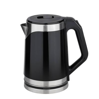 China 360 Degree Rotational Base Kitchen Appliances Black Stainless Steel 2 Liter Electric Water Kettle For Home for sale