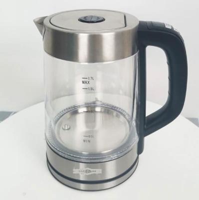 China 360 Degree Rotational Base Hot Sale Customized Double Layer 1.2L Smart All Glass Electric Hot Water Kettle for sale