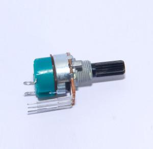 China 16mm rotary potentiometer, carton potentiometer with metal shaft, potentiometer with switch for sale