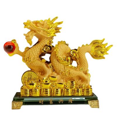 China Resin Dragon Home Opening Crafts Figurines Zhaocai Double Zodiac Dragon Of Viet Nam Wholesale Chinese New Year Decoration Twelve Gift for sale