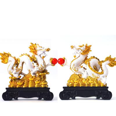 China Chinese Dragon Sculpture of Dragon Decoration Opening Gift Figurines Desk Shopping Mall Home Decor from Viet Nam Wholesale Resin Crafts for sale