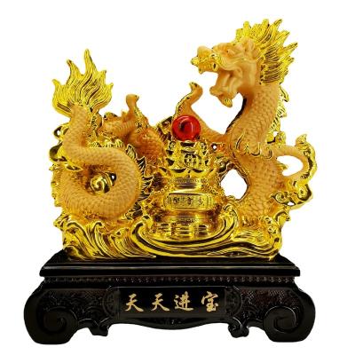 China Cartoon Feng Shui Items Resin Crafts of Viet Nam Mall Decoration Resin Animal Statue Chinese Dragon Sculpture Mini Dragon Home for sale